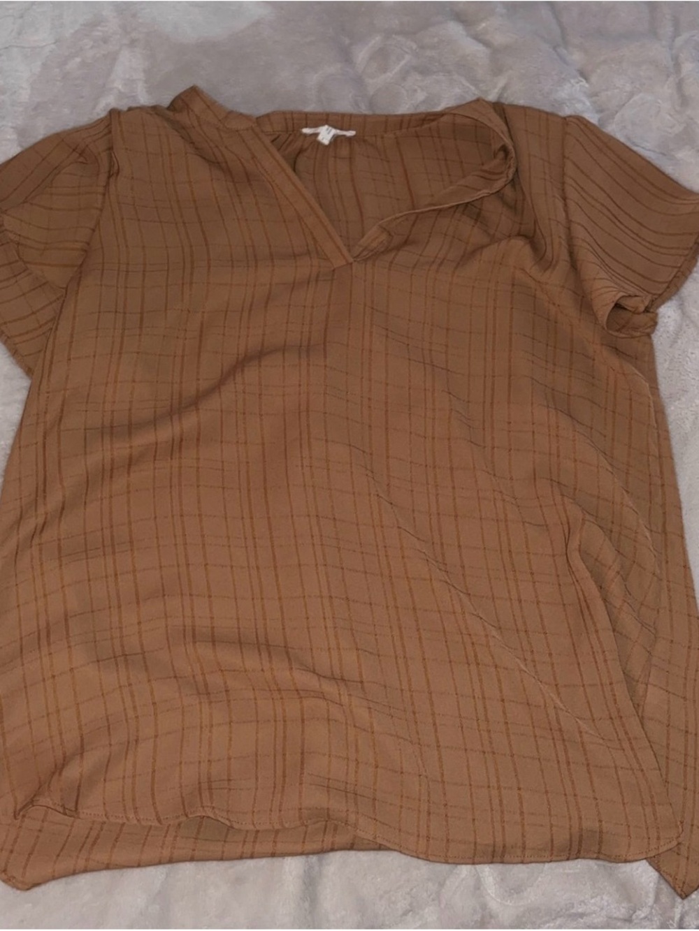 Women’s Brown and tan plaid blouse